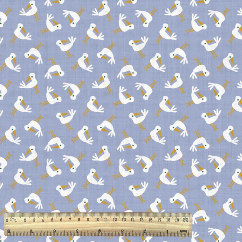 Printed Cotton PIOUI Azure / Turmeric